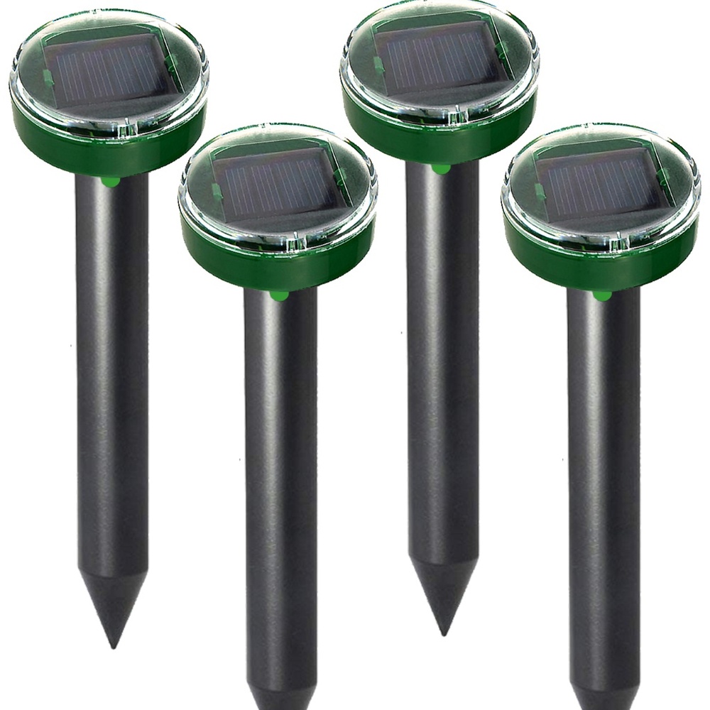 Solar Powered Mole Repellent (4 Pack) Sonic Stakes